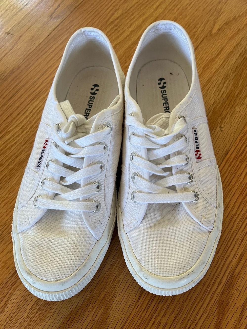 Superga White Canvas Low-Top Sneakers - Size 7.5